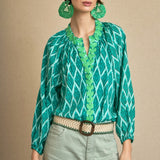Blusa Rombo Bordada Verde