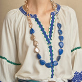 Blusa Bordado Étnico Verde