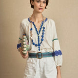 Blusa Bordado Étnico Verde
