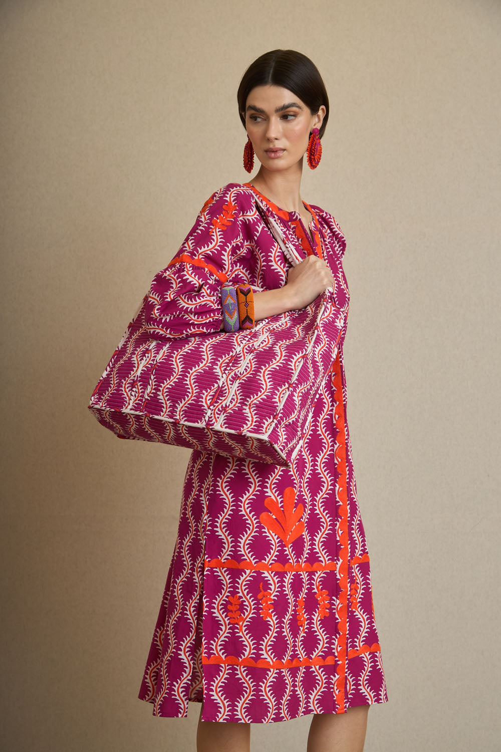 Bolsa Grande Ondas Fucsia