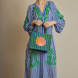 Kurta Estampado Marinero Azul con Bordado