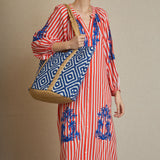 Kurta Estampado Marinero Rojo con Bordado