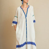 Green Embroidered Ethnic Kurta Dress