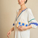 Green Embroidered Ethnic Kurta Dress