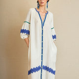 Green Embroidered Ethnic Kurta Dress