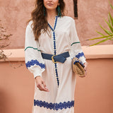 Green Embroidered Ethnic Kurta Dress