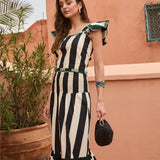 Conjunto Top-Falda con Bordado Verde