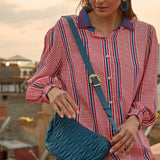 Striped Red Shirt Dress