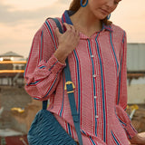 Striped Red Shirt Dress