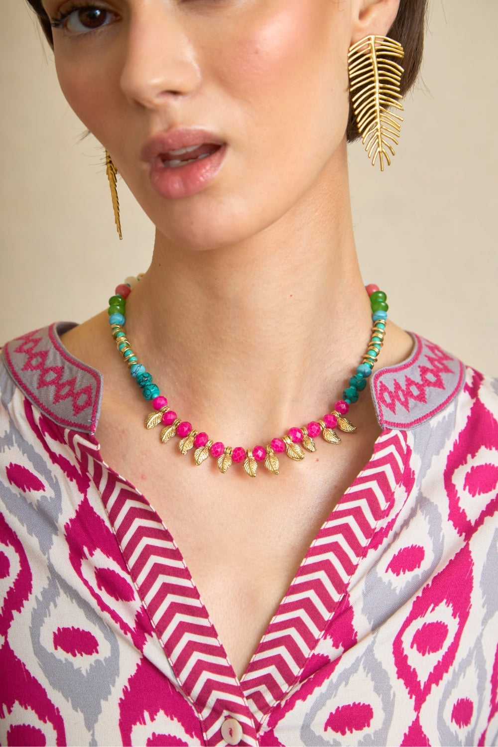 Vestido Kurta Amebas Fucsia