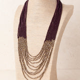 Collar Combinado Resina y Brillo Morado
