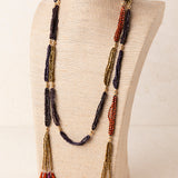 Collar Largo Pompón Naranja