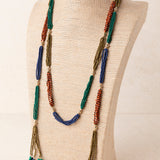 Collar Largo Pompón Azul