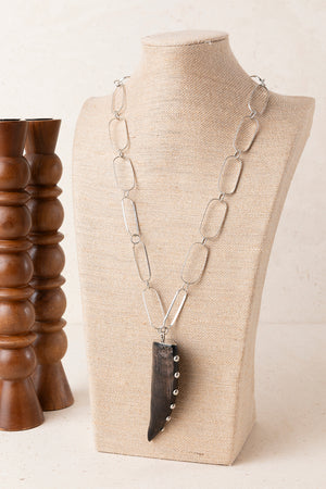 Collar colgante Cuerno Asta Plata