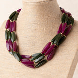 Collar Corto Resina Combinada Verde