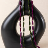Collares Largos Doble Resina Burdeos/Verde