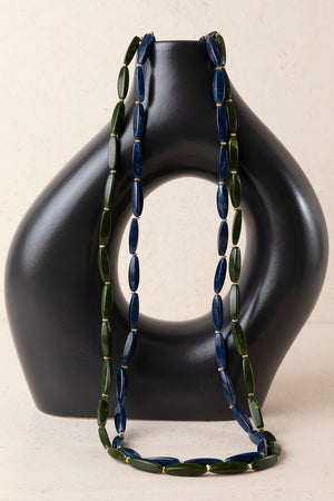 Collares Largos Doble Resina Verde/Azul