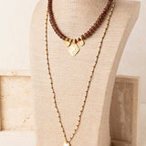 Collar Doble Colgante Chocolate