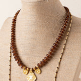 Collar Doble Colgante Chocolate