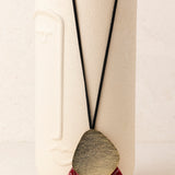 Collar Largo Colgante Geométrico Burdeos