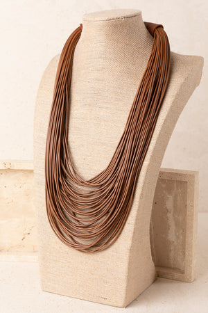 Collar Maxivueltas Ecopiel Café