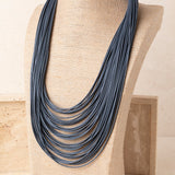 Collar Maxivueltas Ecopiel Azul
