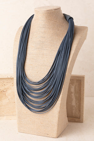 Collar Maxivueltas Ecopiel Azul