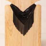 Collar Chocker Malla y Flecos Negro