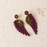 Pendientes Alas Bordados Burdeos