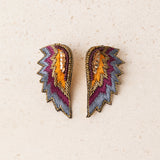 Pendientes Alas Bordados Gris