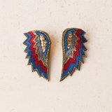 Pendientes Alas Bordados Azul