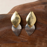Pendientes Doble Geometría Oro y Plata