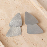 Pendientes Doble Geometría Plata