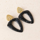 Pendientes Resina Labrada Negro