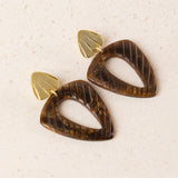 Pendientes Resina Labrada Chocolate