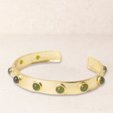 Pulsera Dorada Piedra Natural Verde