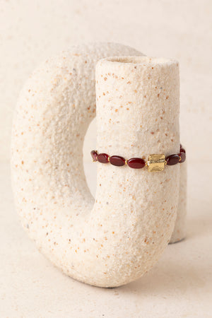 Pulsera Fina de Resina Burdeos