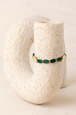 Pulsera Fina de Resina Verde