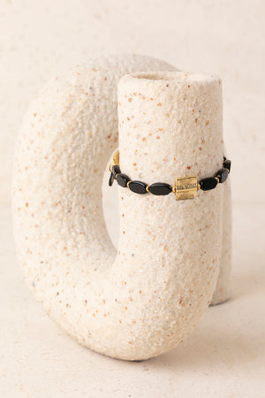 Pulsera Fina de Resina Negra