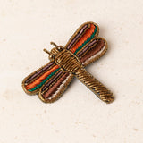Leaf Brooch with Red Crystals