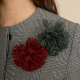 Leaf Brooch with Red Crystals