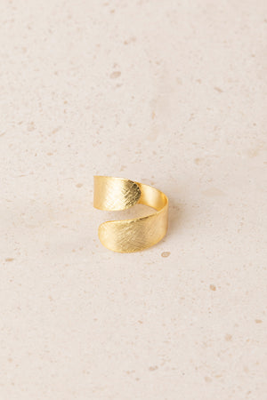 Anillo Latón Baño Oro Espiral
