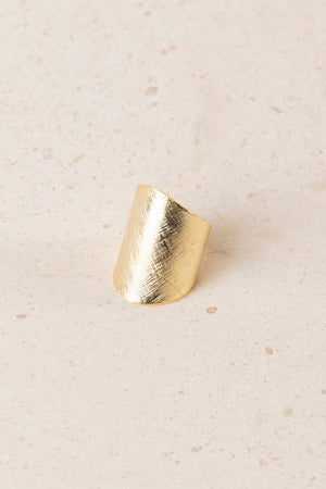 Anillo Latón Baño Oro Ancho