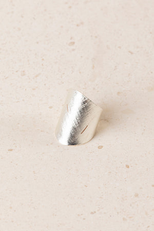 Anillo Latón Baño Plata Ancho