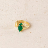 Double Green Stone Ring