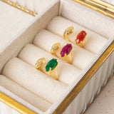 Double Green Stone Ring