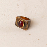 Double Green Stone Ring