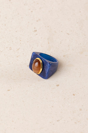 Double Green Stone Ring