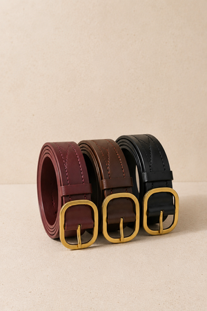 Red Resin Buckle Zigzag Belt