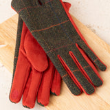 Guantes Cuadros Grandes Beige